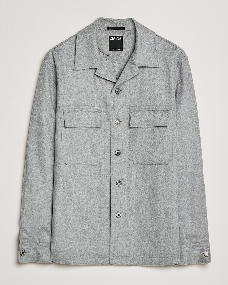 Herr | Skjortor | Zegna | Oasi Cashmere Overshirt Light Grey