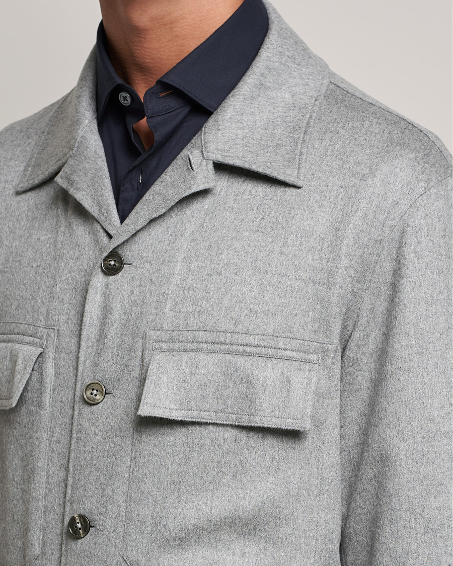 Herr | Skjortor | Zegna | Oasi Cashmere Overshirt Light Grey