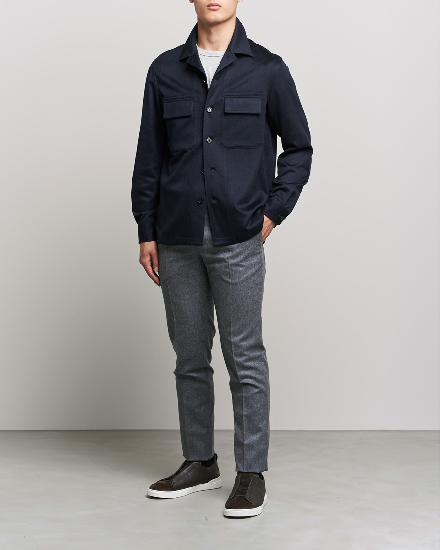 Herr | Skjortor | Zegna | Oasi Cashmere Overshirt Navy