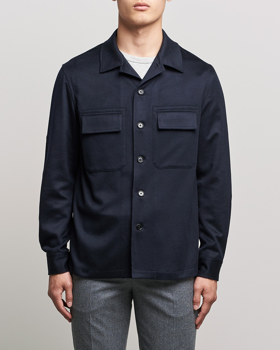 Herr | Skjortor | Zegna | Oasi Cashmere Overshirt Navy