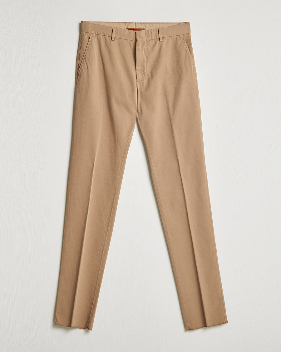 Herr | Byxor | Zegna | Premium Cotton Chinos Beige
