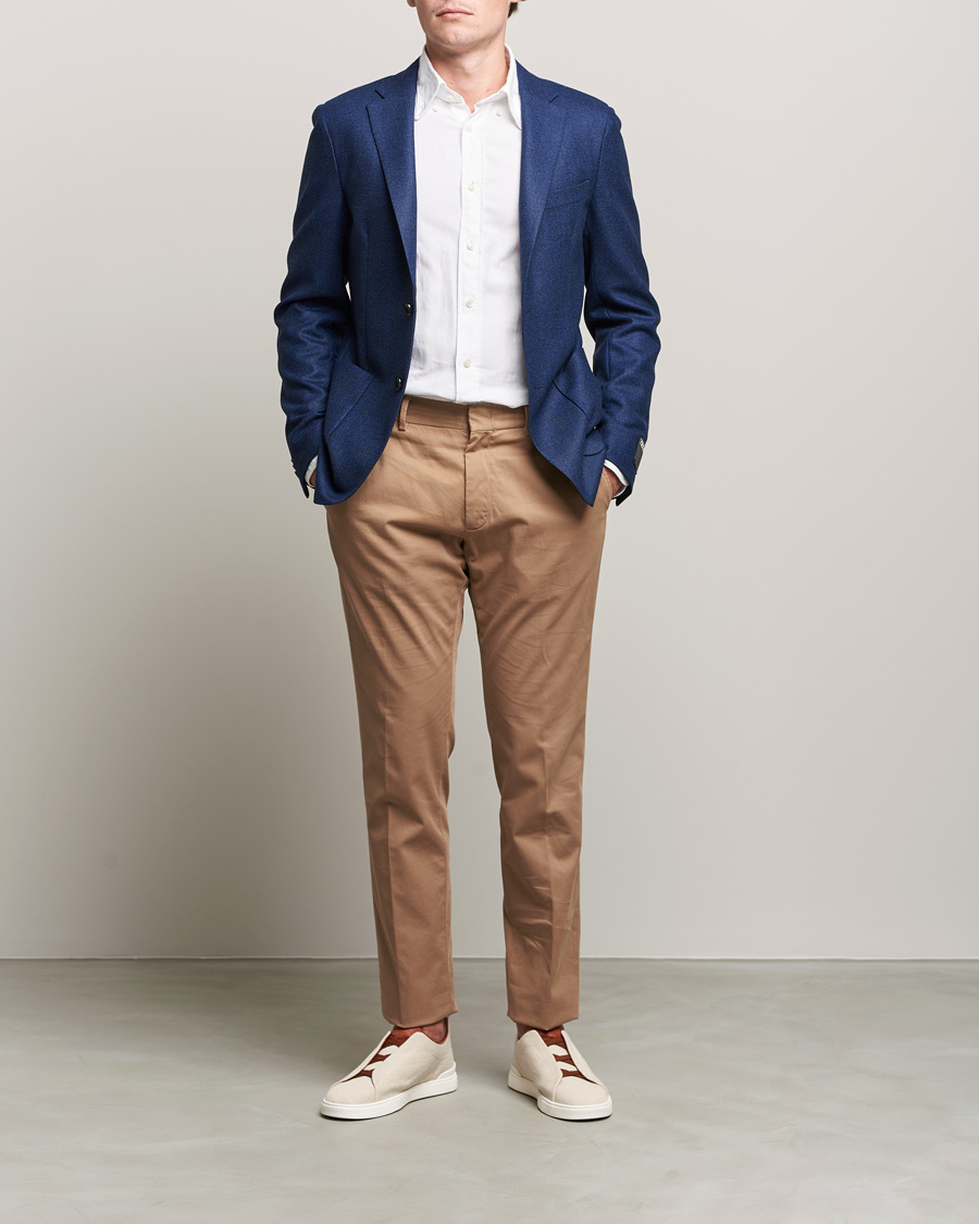 Herr | Byxor | Zegna | Premium Cotton Chinos Beige