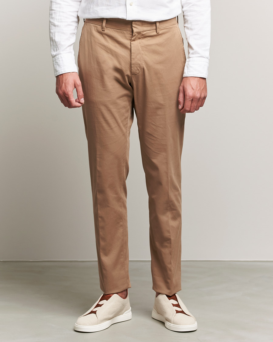 Herr | Byxor | Zegna | Premium Cotton Chinos Beige