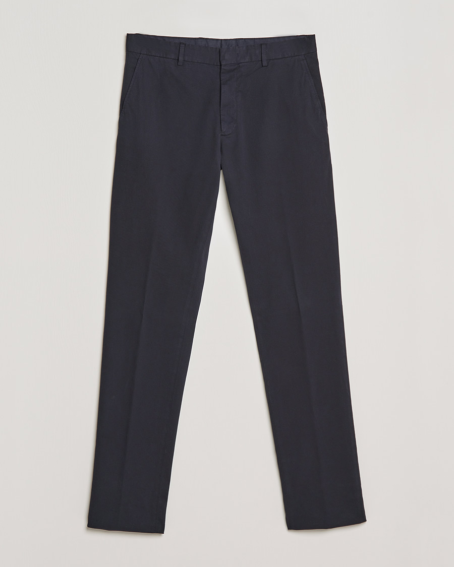 Herr | Byxor | Zegna | Premium Cotton Chinos Navy