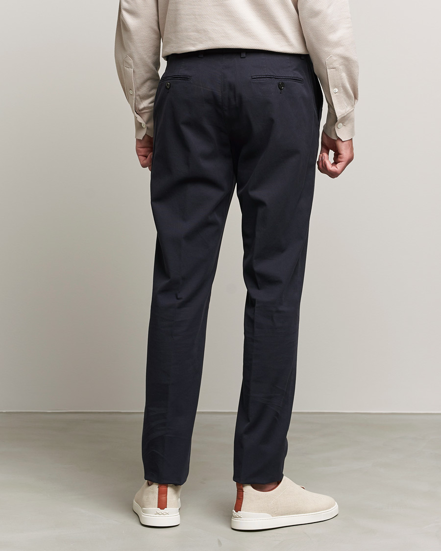 Herr | Byxor | Zegna | Premium Cotton Chinos Navy