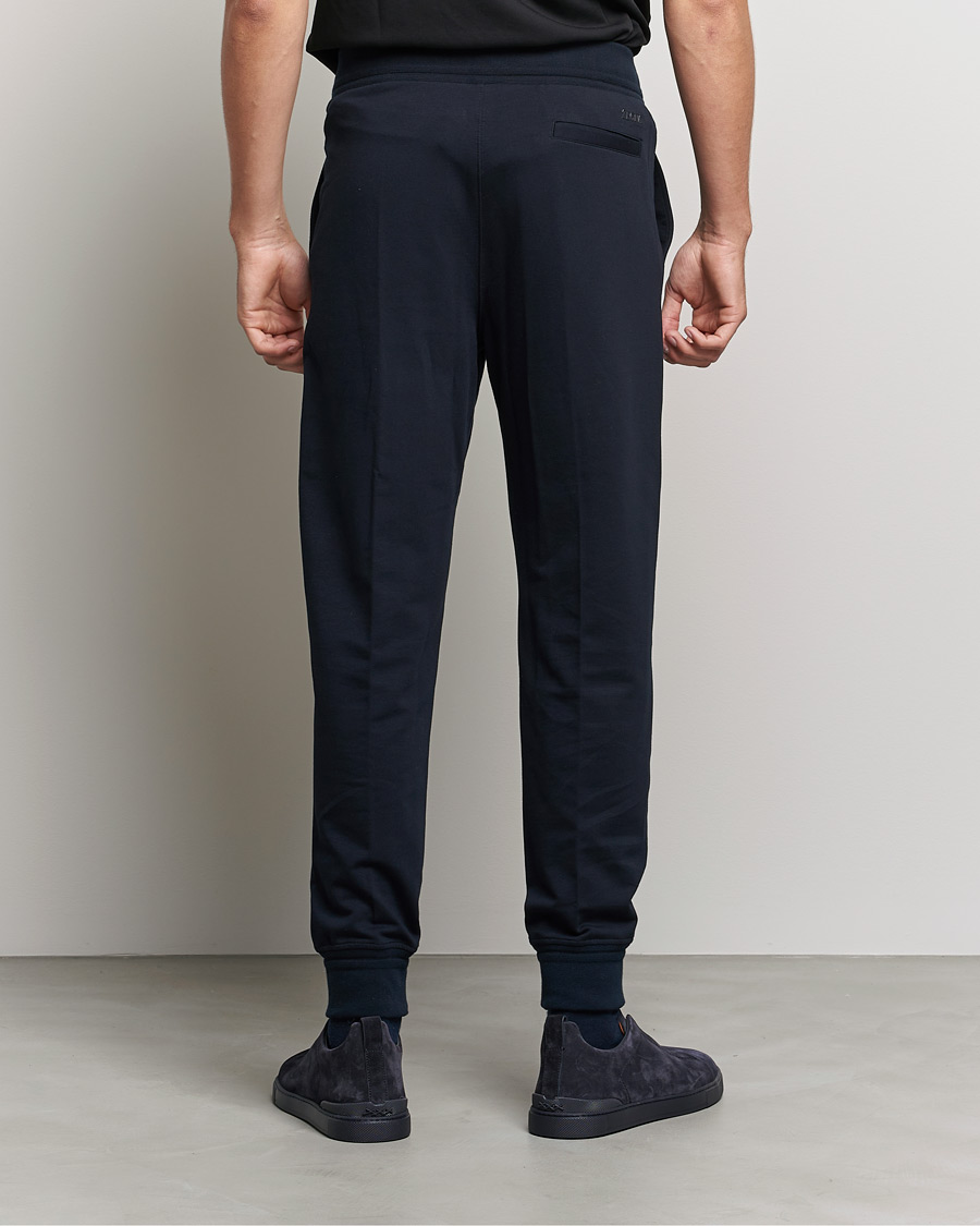 Herr | Byxor | Zegna | Cotton Stretch Joggers Navy
