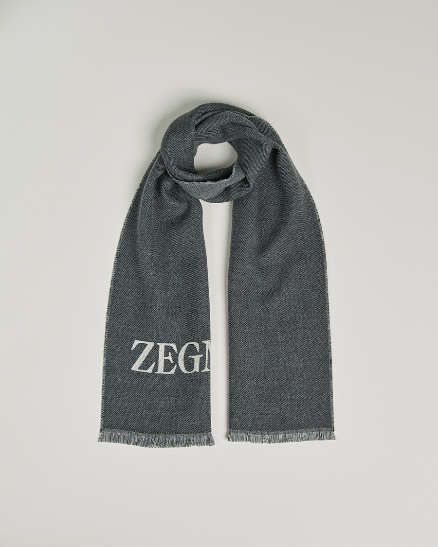 Herr |  | Zegna | Bicolor Wool Scarf Dark Grey