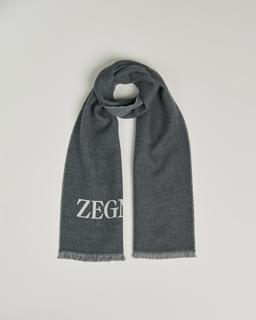Herr | Zegna Bicolor Wool Scarf Dark Grey | Zegna | Bicolor Wool Scarf Dark Grey