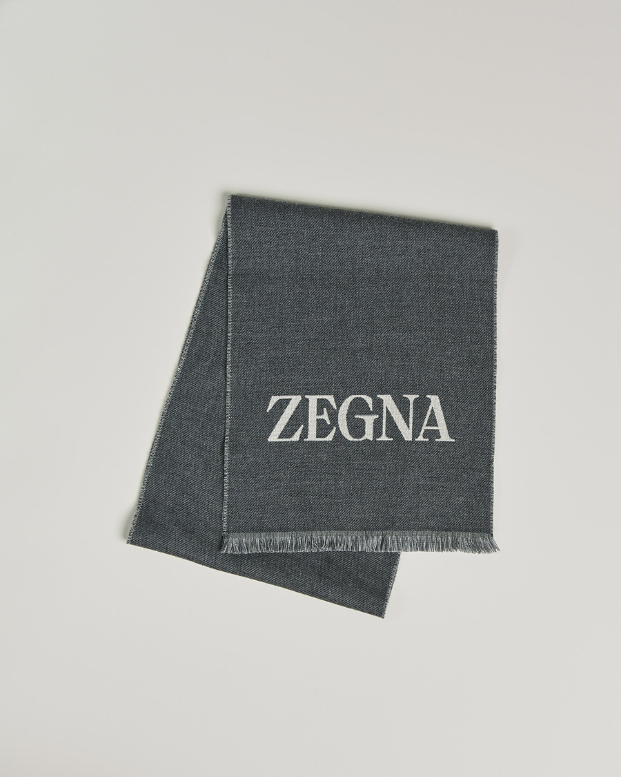 Herr | Zegna Bicolor Wool Scarf Dark Grey | Zegna | Bicolor Wool Scarf Dark Grey