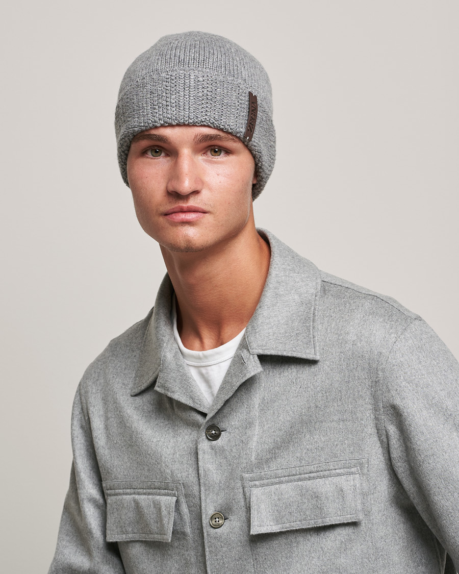 Herr | Zegna | Zegna | Cashmere Beanie Light Grey