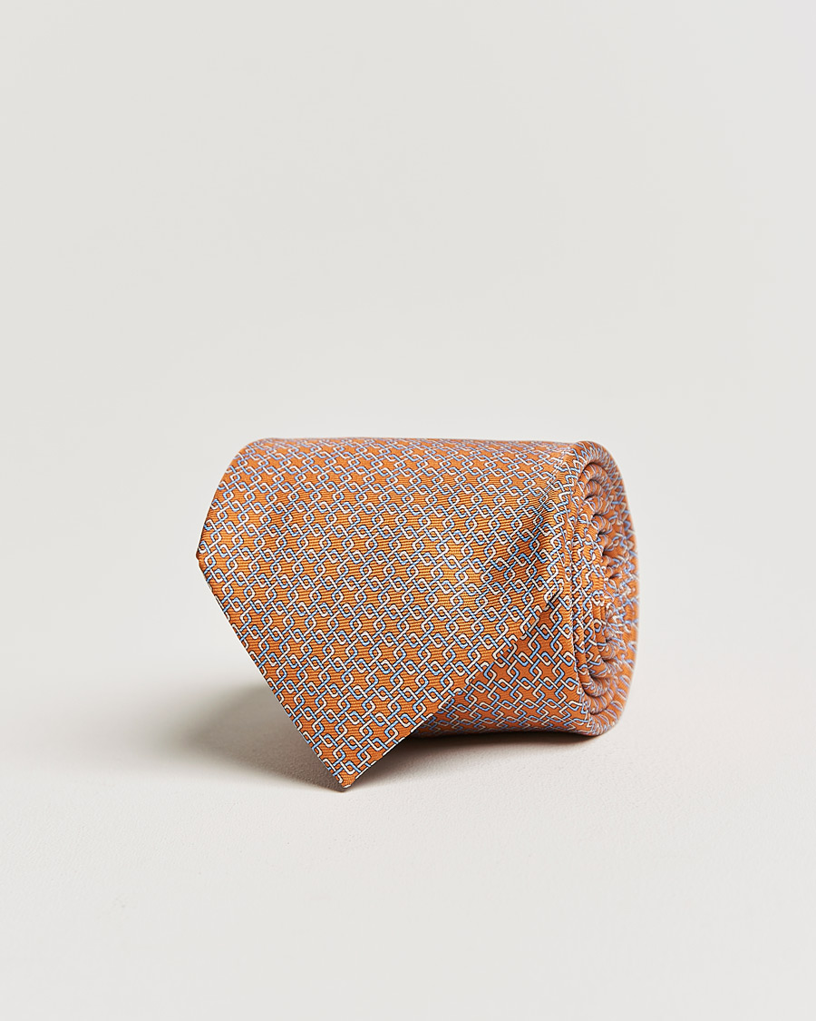 Herr |  | Zegna | Printed Silk Tie Orange