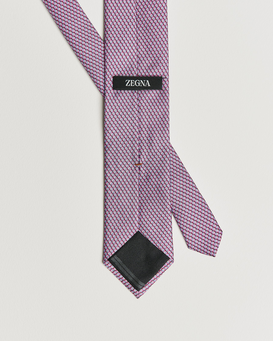 Herr | Zegna Printed Silk Tie Pink | Zegna | Printed Silk Tie Pink