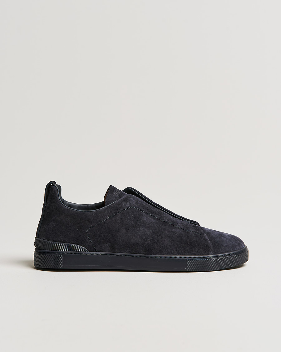 Herr | Zegna Triple Stitch Sneakers Full Navy Suede | Zegna | Triple Stitch Sneakers Full Navy Suede