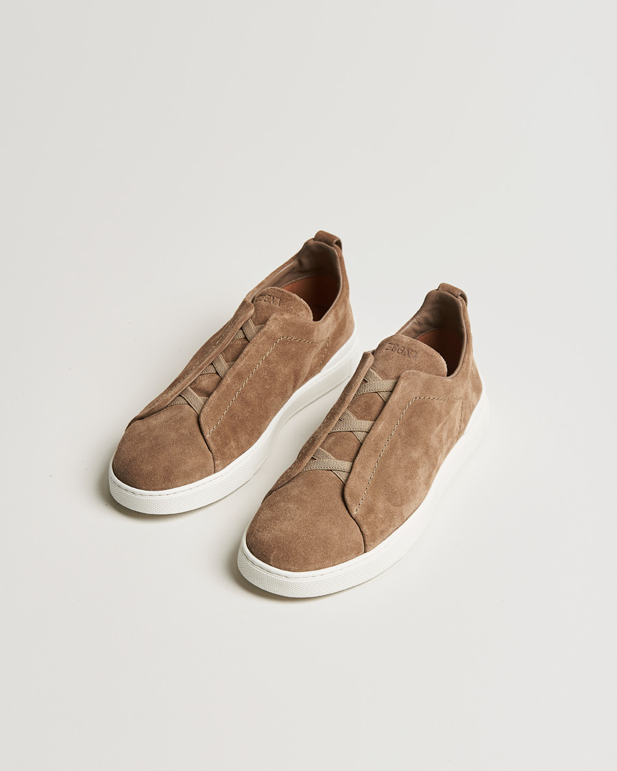 Herr | Zegna | Zegna | Triple Stitch Sneakers Beige Suede