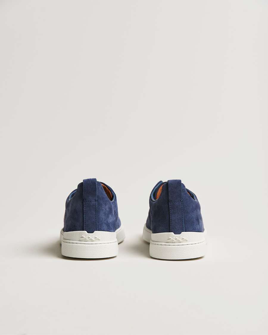 Herr | Zegna Triple Stitch Sneaker Blue Suede | Zegna | Triple Stitch Sneaker Blue Suede