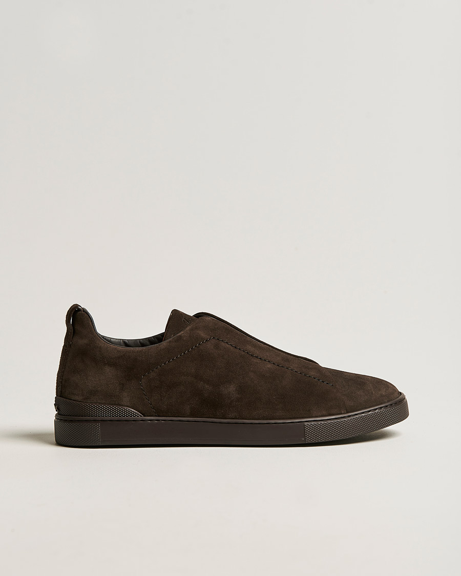 Herr | Sneakers | Zegna | Triple Stitch Sneakers Full Brown Suede