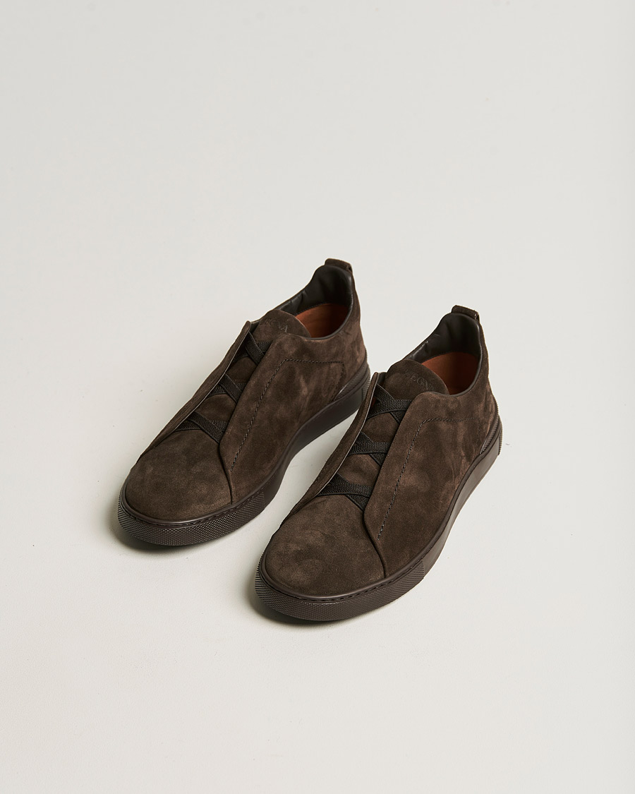 Herr | Sneakers | Zegna | Triple Stitch Sneakers Full Brown Suede