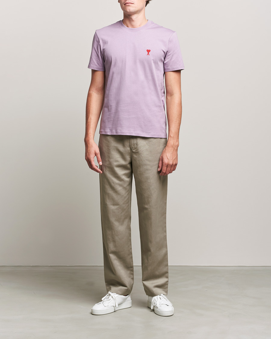 Herr | T-Shirts | AMI | Heart Logo T-Shirt Washed Purple