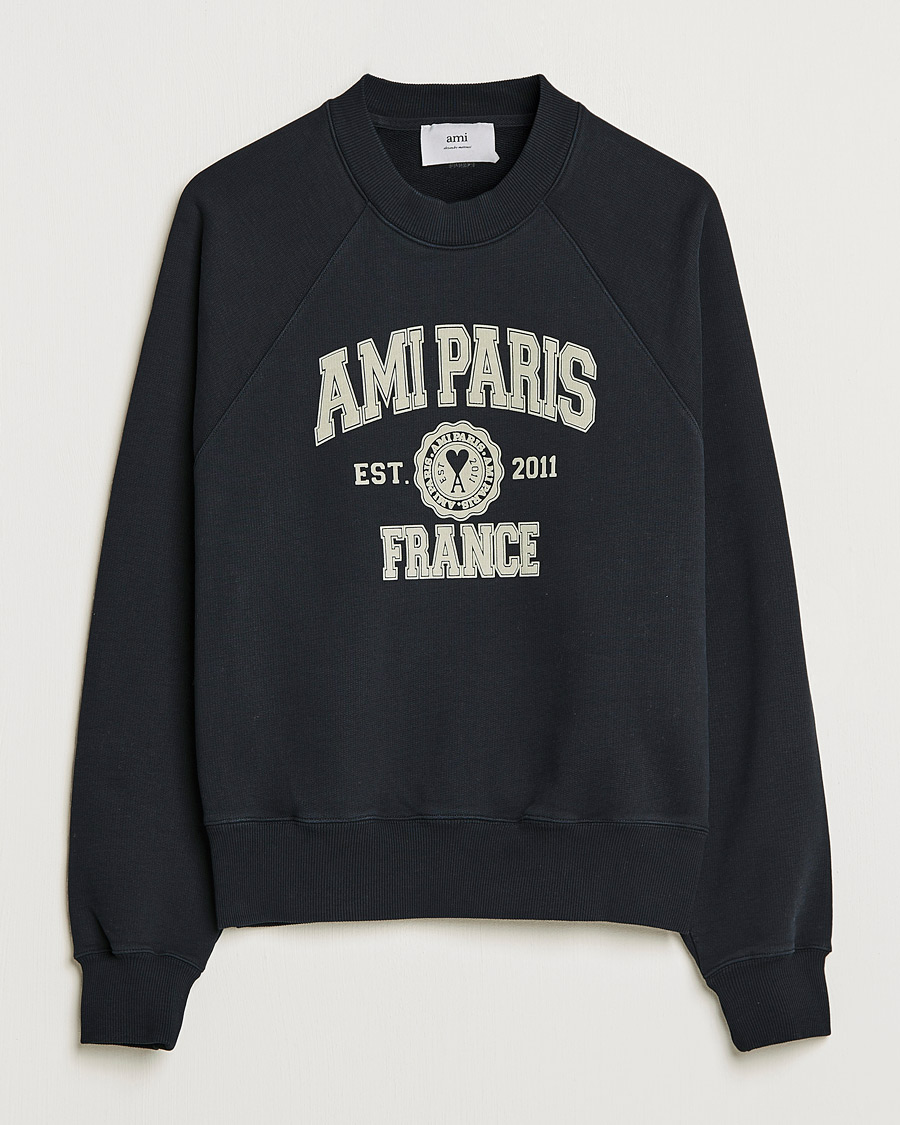 Herr | Tröjor | AMI | Paris College Sweatshirt Black