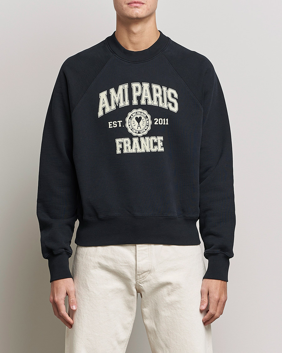 Herr | Tröjor | AMI | Paris College Sweatshirt Black