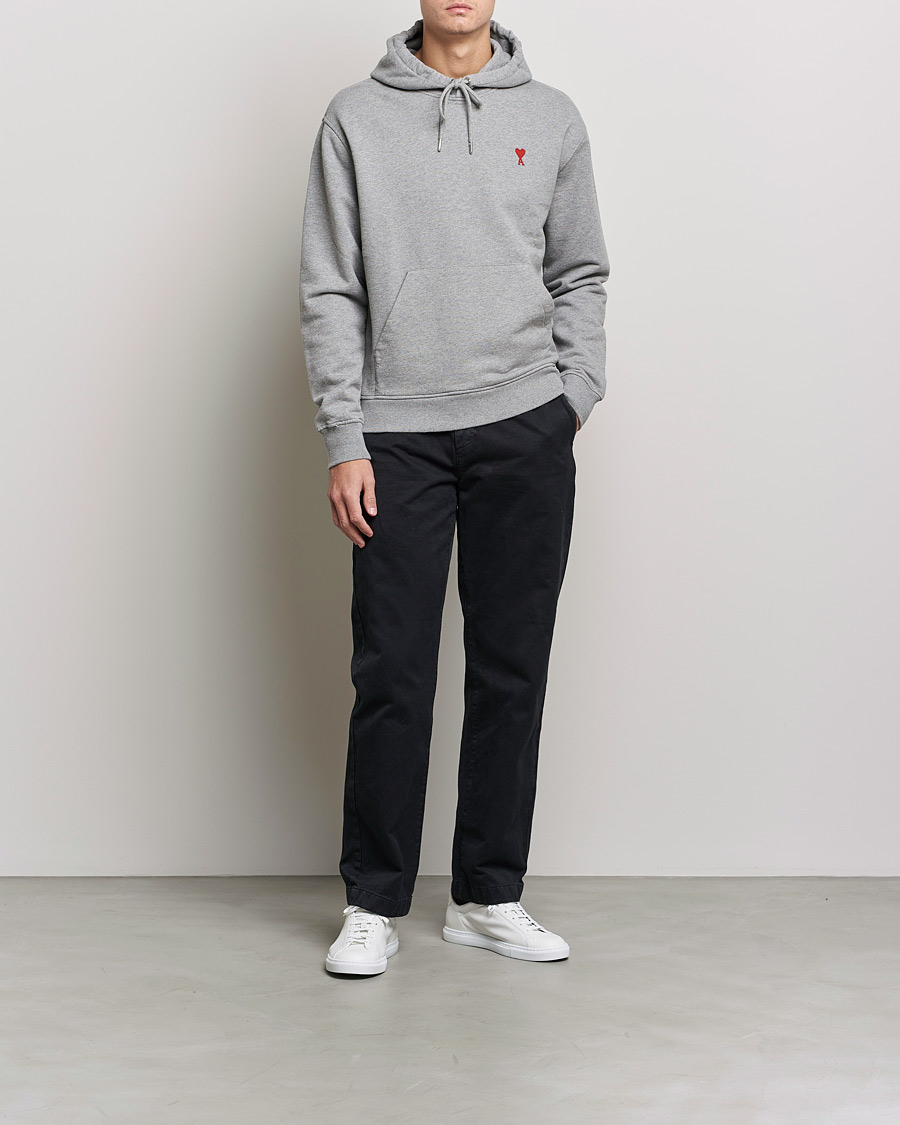 Herr | Tröjor | AMI | Heart Logo Hoodie Heather Grey
