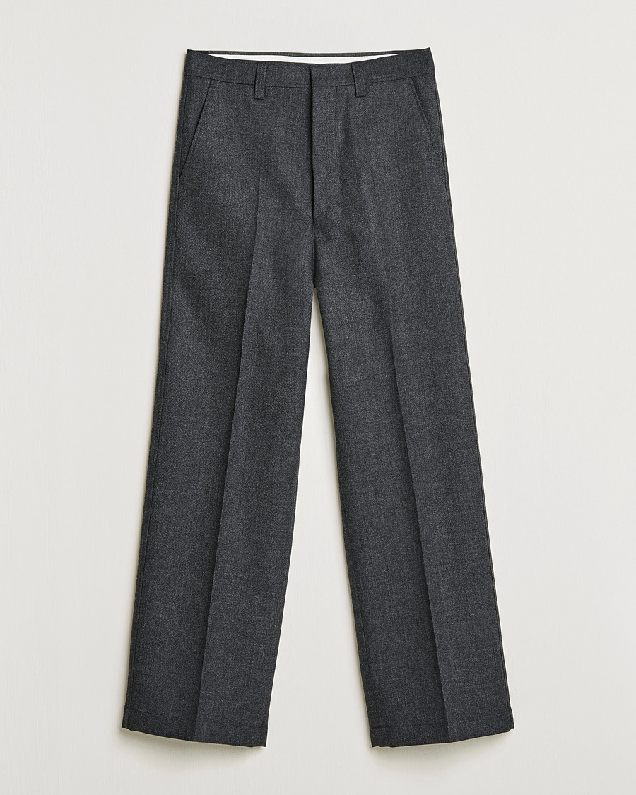 Herr | Byxor | AMI | Large Fit Wool Trousers Dark Grey