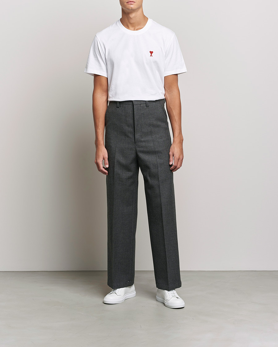 Herr | Byxor | AMI | Large Fit Wool Trousers Dark Grey