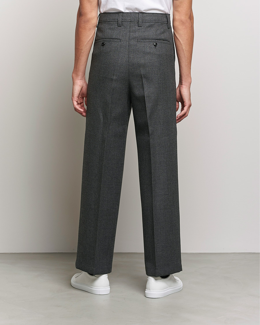 Herr | Byxor | AMI | Large Fit Wool Trousers Dark Grey