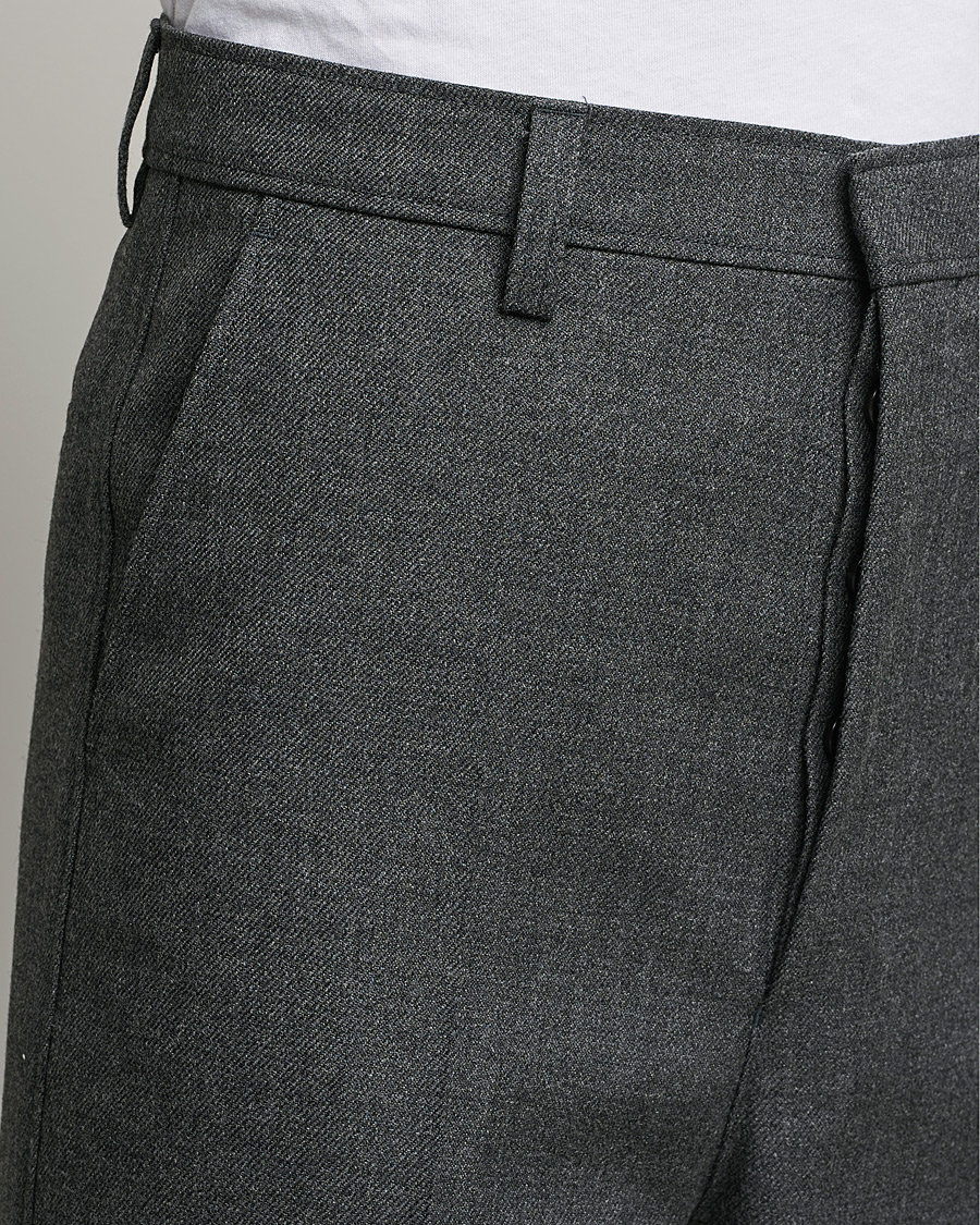 Herr | Byxor | AMI | Large Fit Wool Trousers Dark Grey