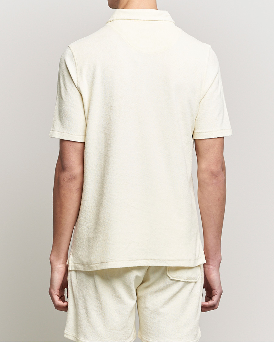 Herr | Pikéer | Stenströms | Towelling Cotton Poloshirt Cream