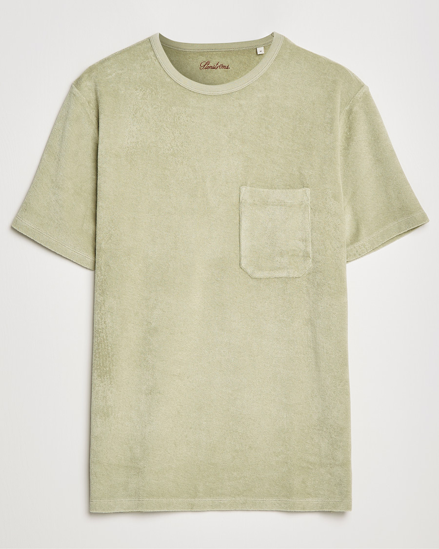 Herr | T-Shirts | Stenströms | Towelling Cotton T-Shirt Olive