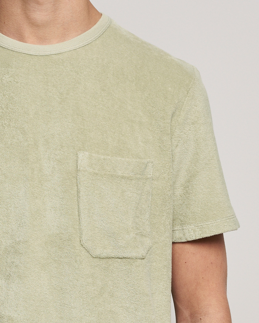 Herr | T-Shirts | Stenströms | Towelling Cotton T-Shirt Olive