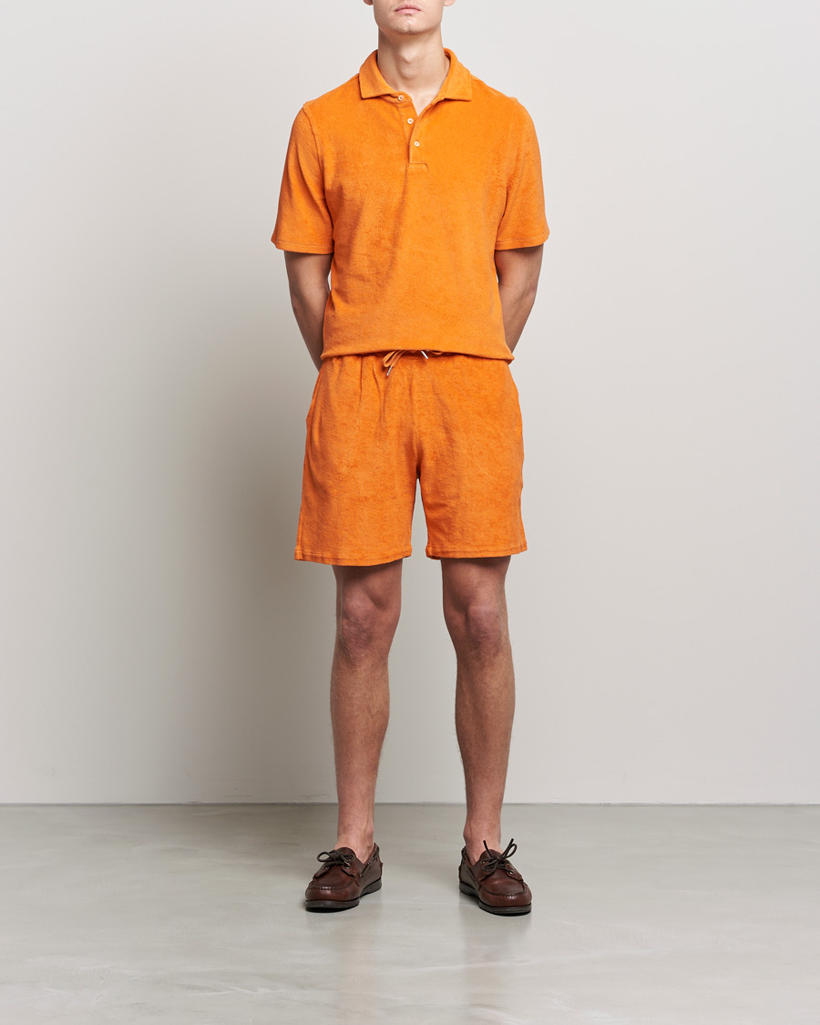 Herr | Mjukisshorts | Stenströms | Towelling Cotton Shorts Orange