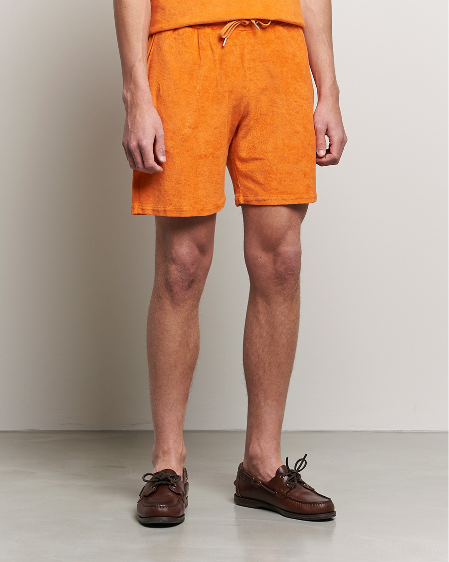 Herr | Terry | Stenströms | Towelling Cotton Shorts Orange