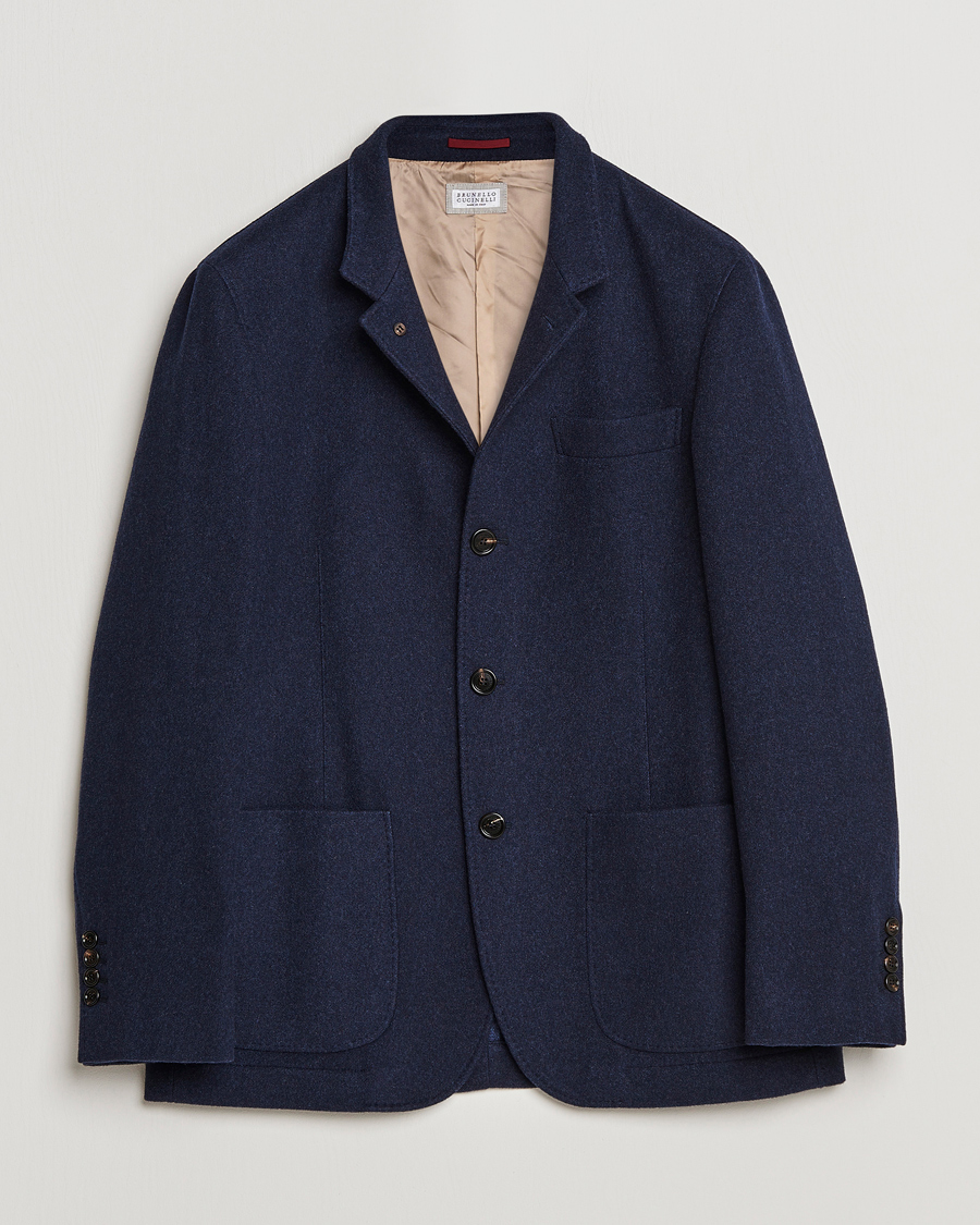 Herr | Jackor | Brunello Cucinelli | Cashmere City Jacket Dark Blue