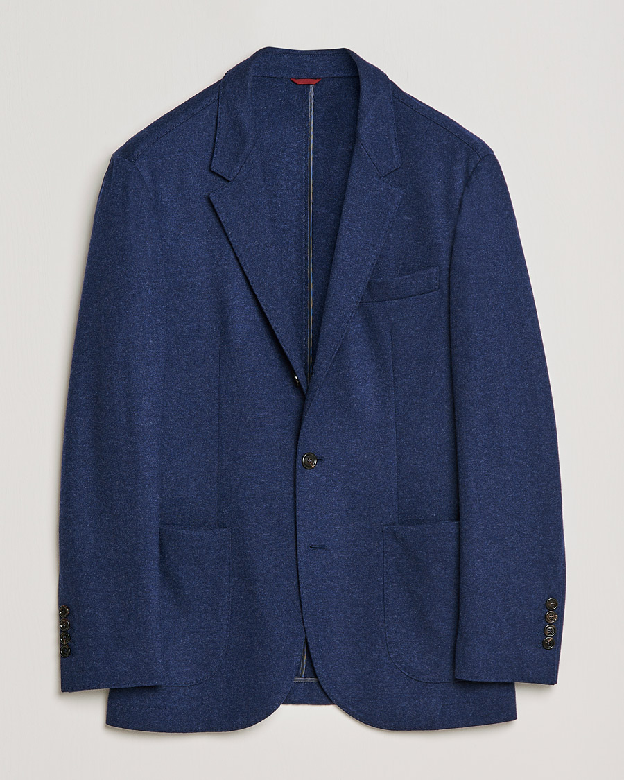 Herr | Kavajer | Brunello Cucinelli | Cashmere Jersey Jacket Dark Blue