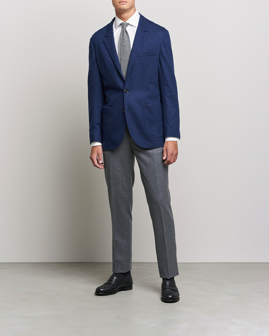 Herr | Kavajer | Brunello Cucinelli | Cashmere Jersey Jacket Dark Blue