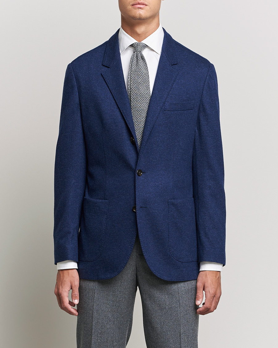 Herr | Kavajer | Brunello Cucinelli | Cashmere Jersey Jacket Dark Blue