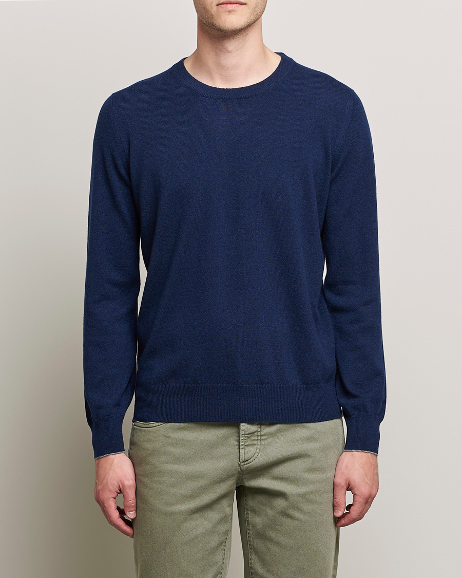 Herr | Tröjor | Brunello Cucinelli | 2 Ply Cashmere Pullover Navy