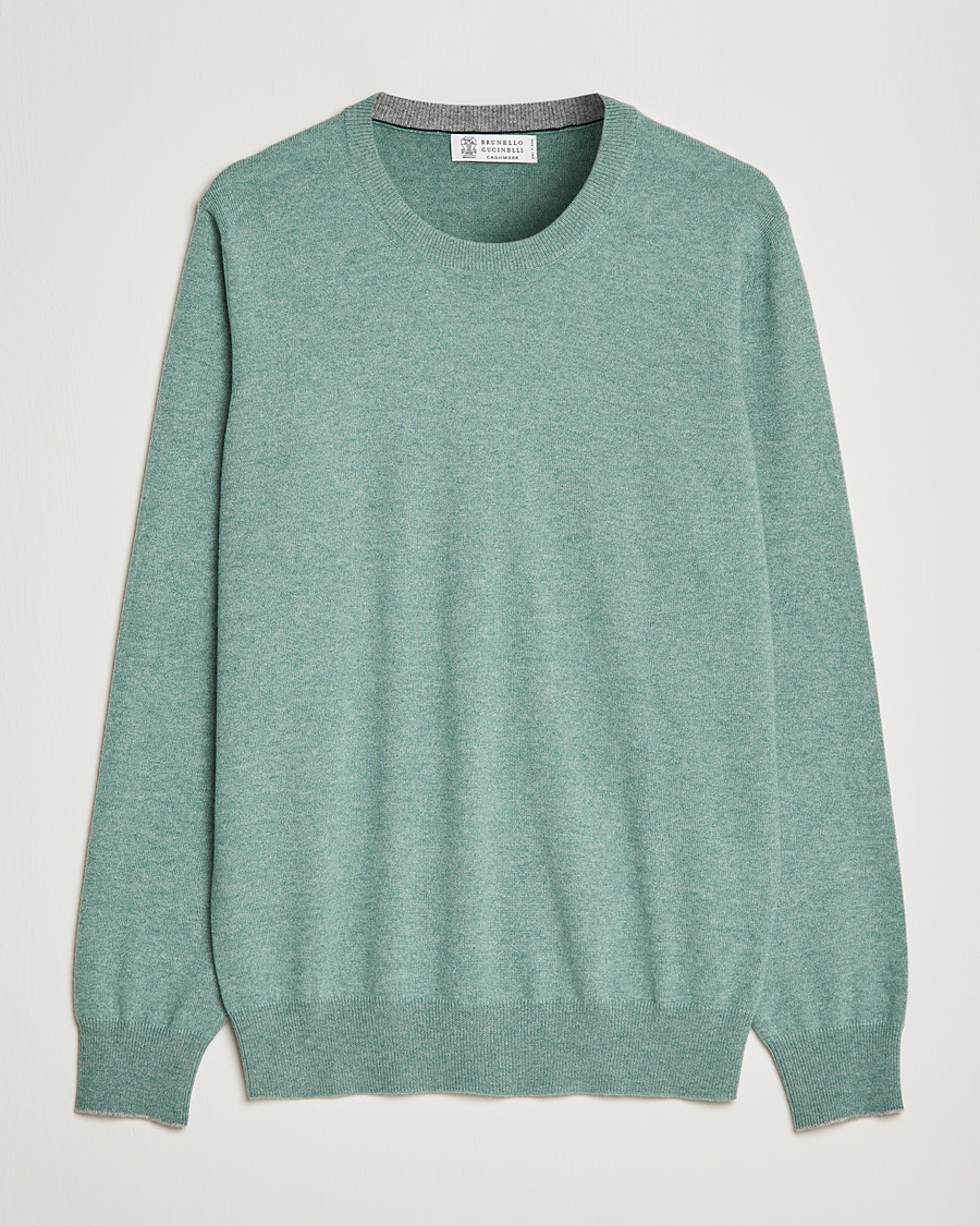 Herr | Tröjor | Brunello Cucinelli | 2 Ply Cashmere Pullover Emerald Green