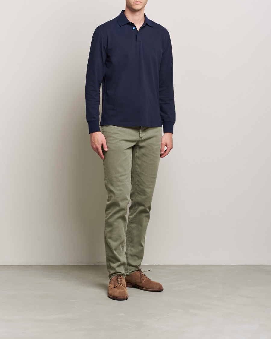 Herr | Tröjor | Brunello Cucinelli | Long Sleeve Polo Navy