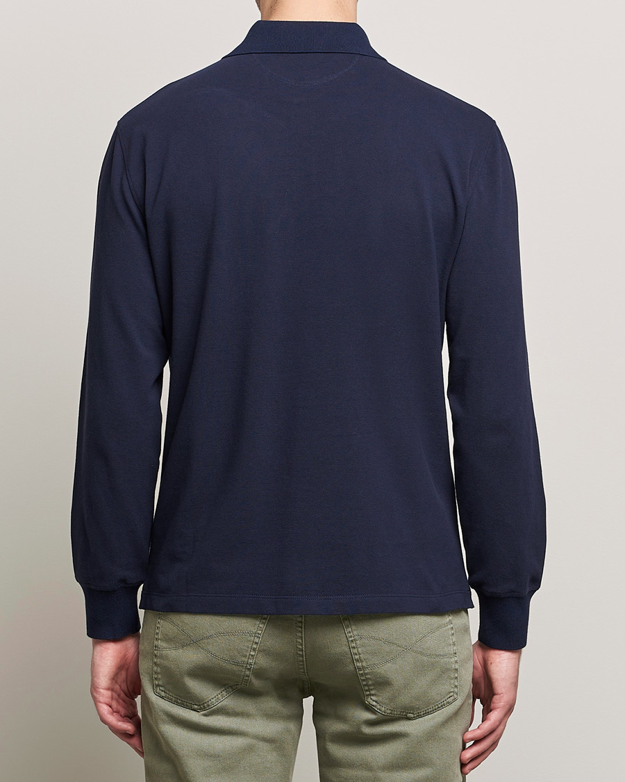 Herr | Tröjor | Brunello Cucinelli | Long Sleeve Polo Navy