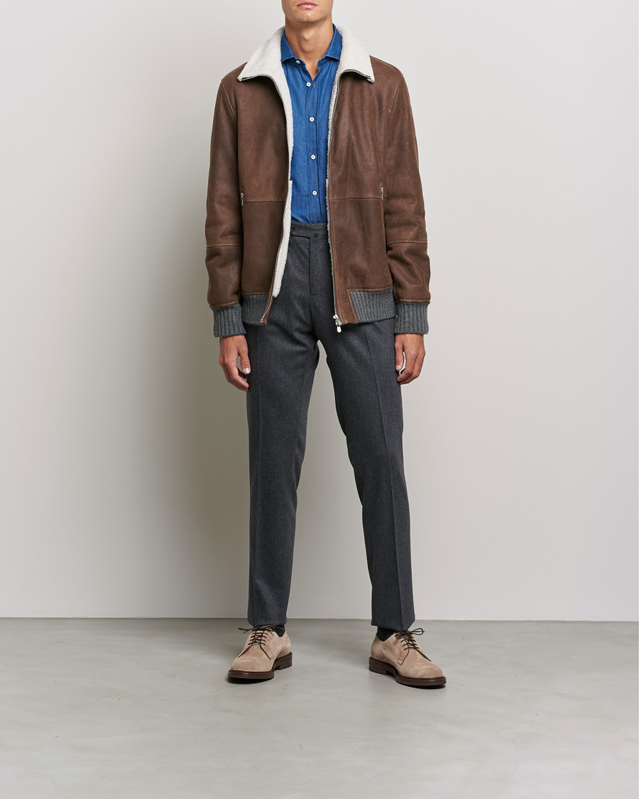 Herr | Skjortor | Brunello Cucinelli | Slim Fit Denim Shirt Dark Indigo