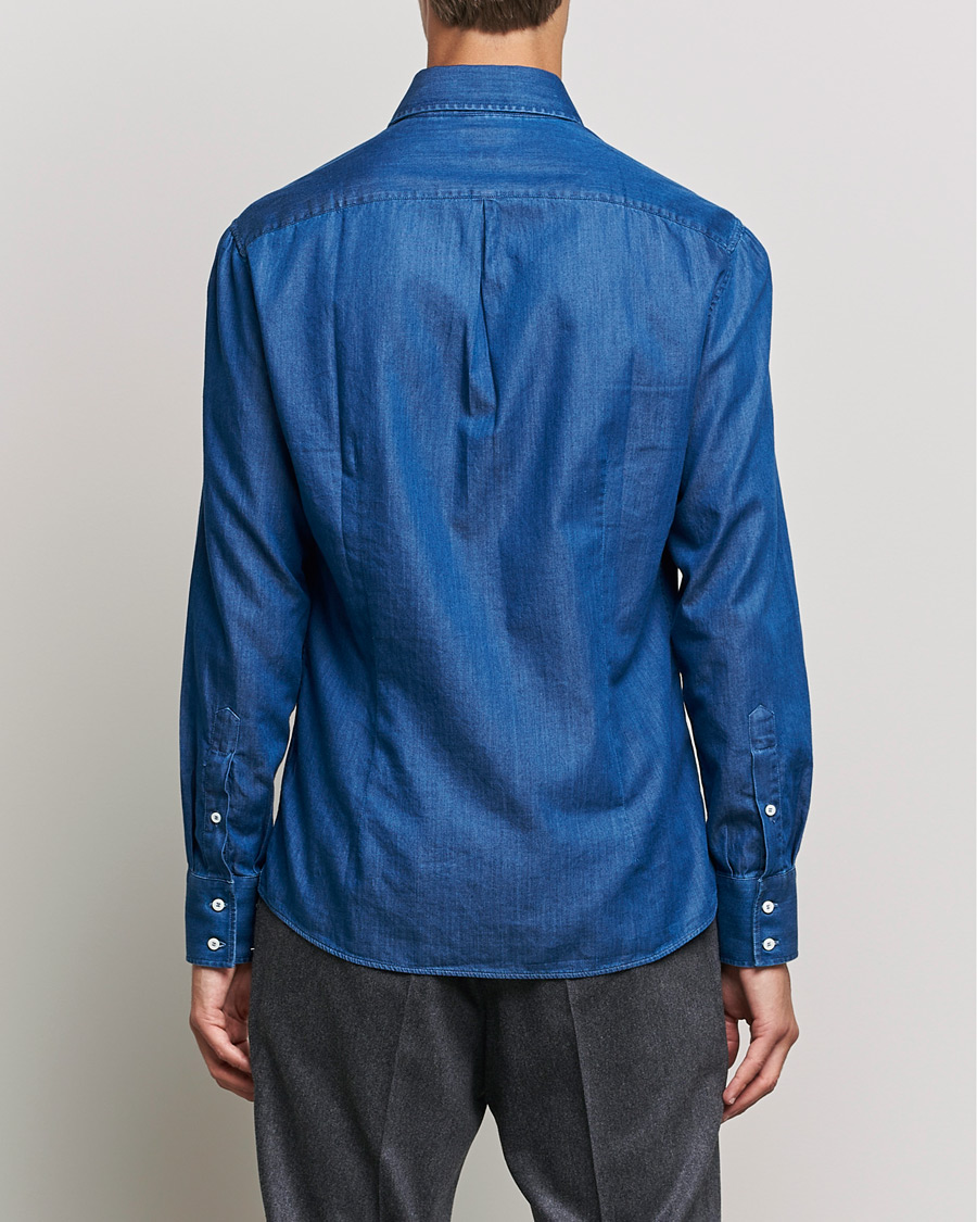 Herr | Skjortor | Brunello Cucinelli | Slim Fit Denim Shirt Dark Indigo
