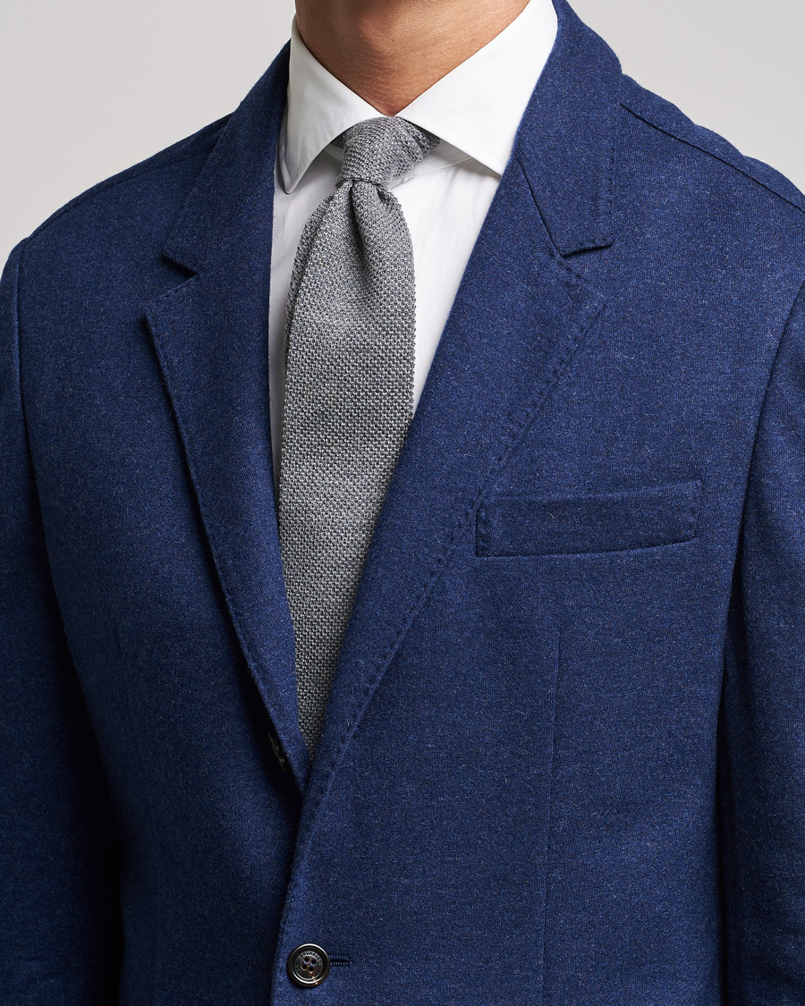 Herr | Brunello Cucinelli Knitted Wool Tie Navy | Brunello Cucinelli | Knitted Wool Tie Navy