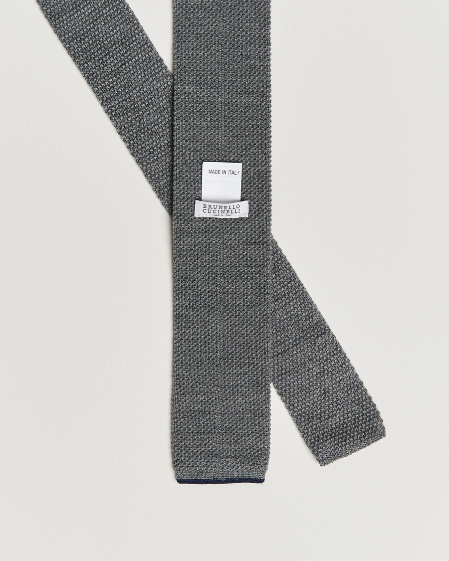 Herr | Brunello Cucinelli Knitted Wool Tie Navy | Brunello Cucinelli | Knitted Wool Tie Navy