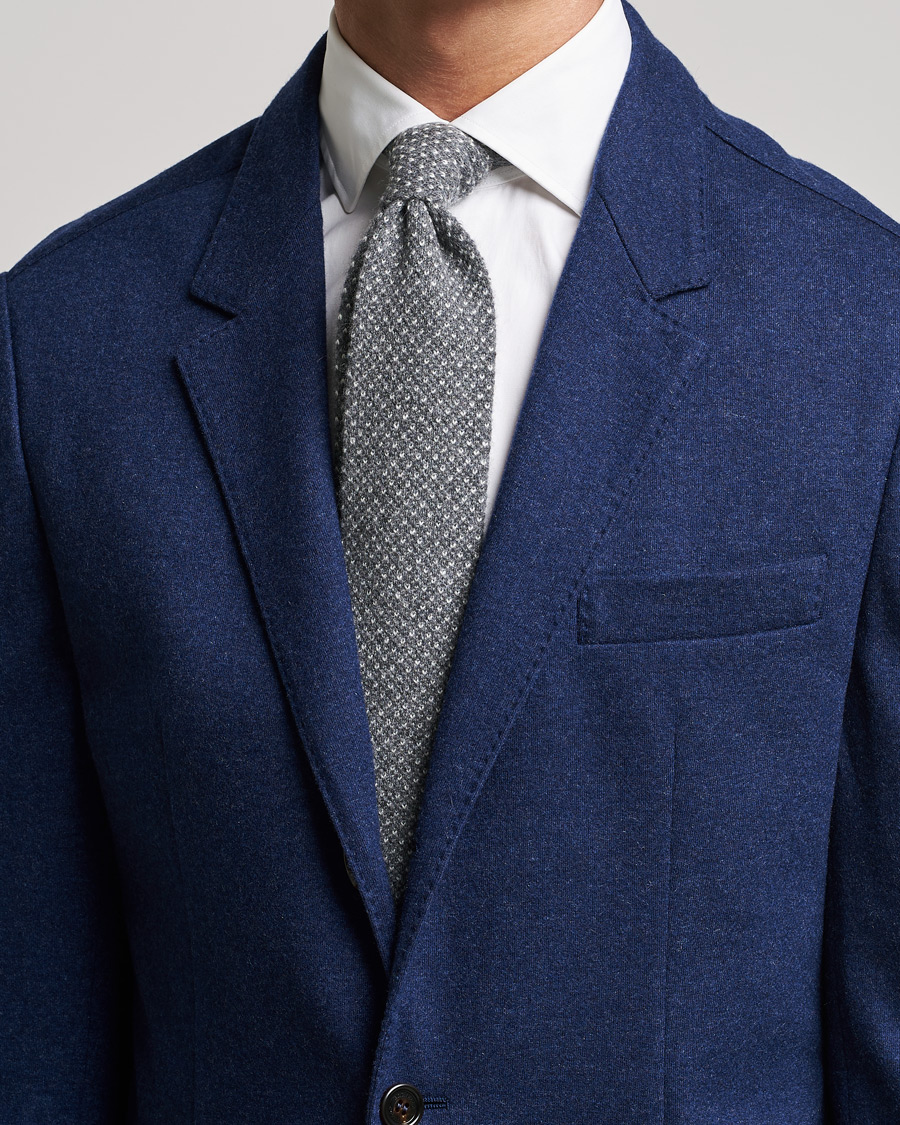 Herr | Slipsar | Brunello Cucinelli | Knitted Cashmere Tie Grey Melange