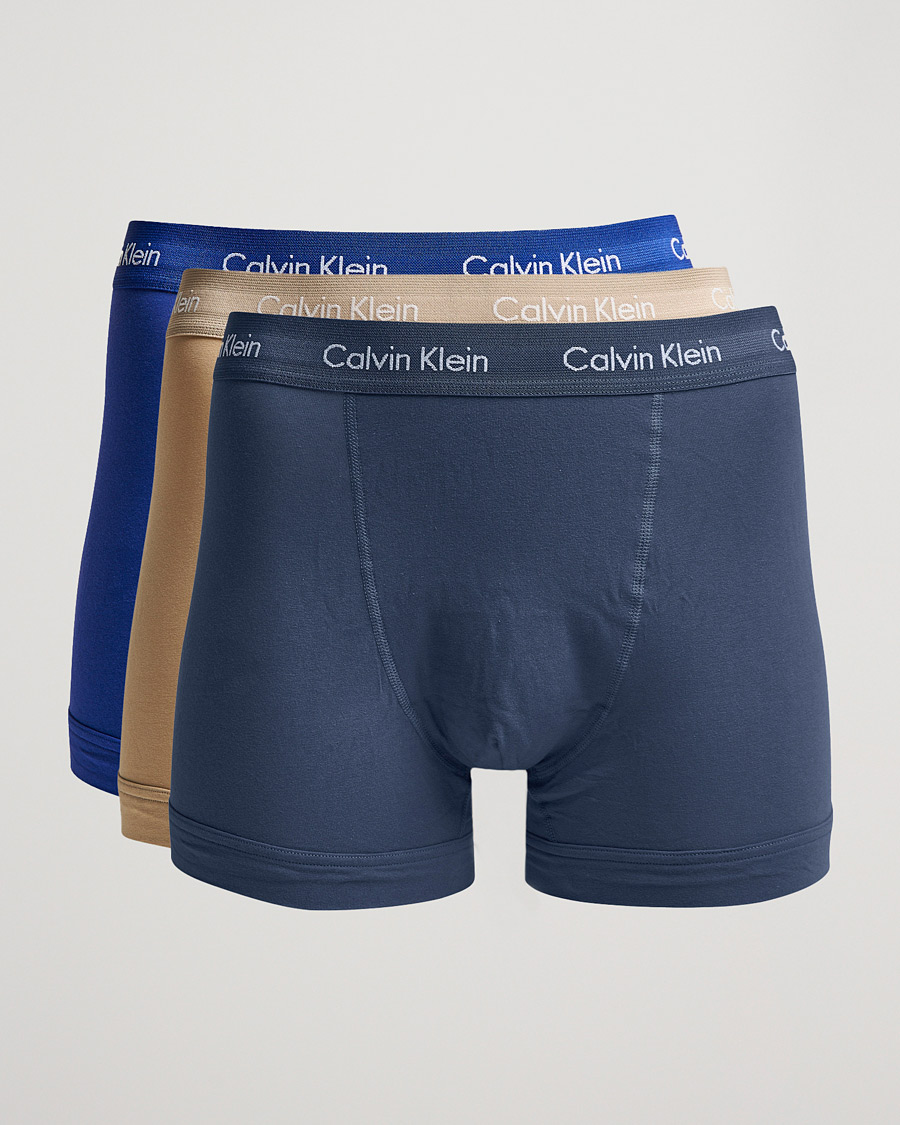 Herr | Underkläder | Calvin Klein | Cotton Stretch 3-Pack Trunk Navy/Blue/Beige