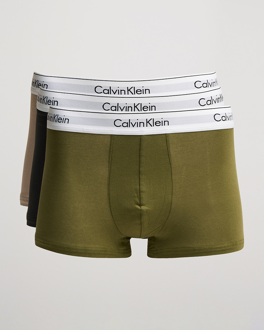Herr | Underkläder | Calvin Klein | Cotton Stretch 3-Pack Trunk Beige/Black/Olive