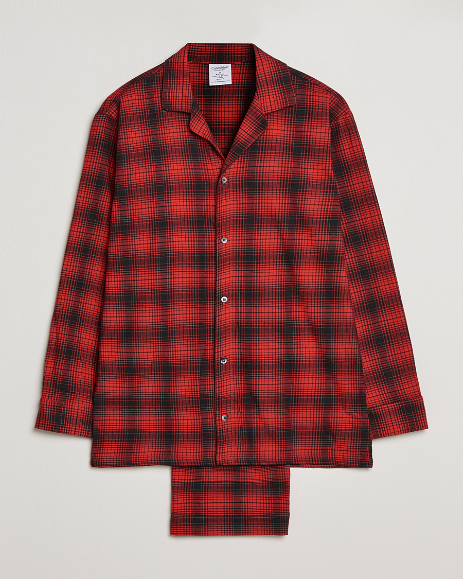 Herr | Pyjamas & Morgonrockar | Calvin Klein | Cotton Checked Pyajama Set Red/Black